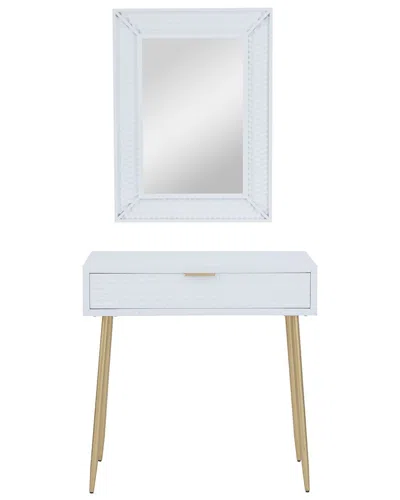 Peyton Lane Set Of 2 Single-drawer Console Tables In White