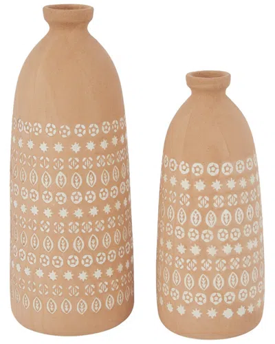 Peyton Lane Set Of 2 Stoneware Rustic Vase