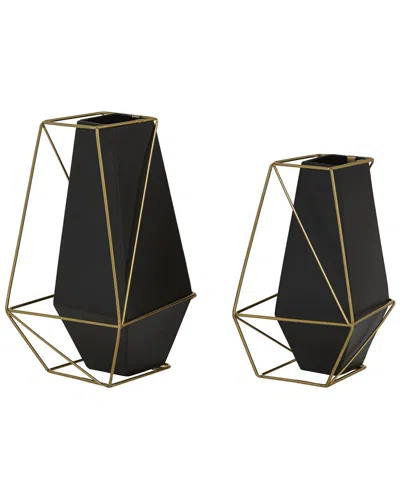 Peyton Lane Set Of 2 Vases In Black