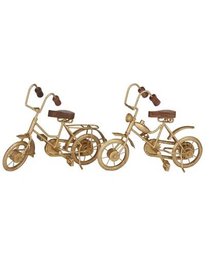 Peyton Lane Set Of 2 Vintage Bicycle Gold Metal Sculpture
