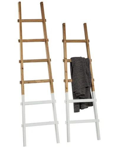 Peyton Lane Set Of 2 Wood 5 & 6 Rack Ladder With Bases In Brown