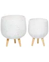 Peyton Lane Set Of 2 Mgo Contemporary Planters In White