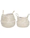 Peyton Lane Set Of 2 Wood Natural Storage Baskets In Brown
