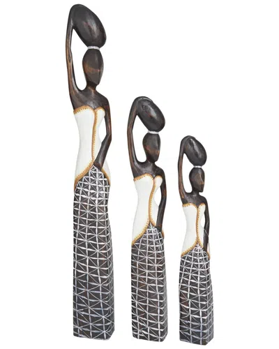 Peyton Lane Set Of 3 Albizia Bohemian Sculpture In Brown