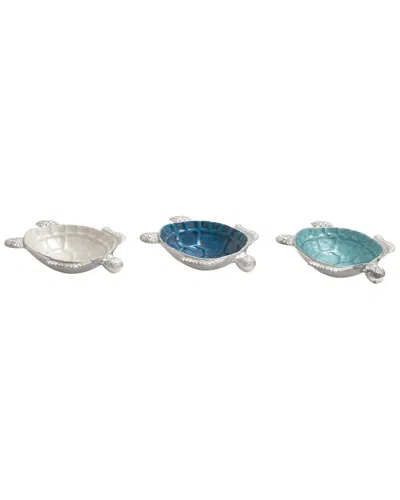 Peyton Lane Set Of 3 Aluminum & Enamel Turtle Bowls