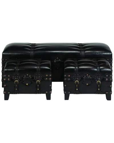 Peyton Lane Set Of 3 Benches In Black