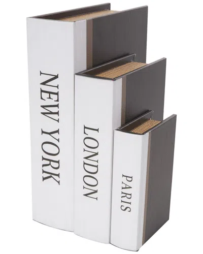 Peyton Lane Set Of 3 Black Wooden Paris