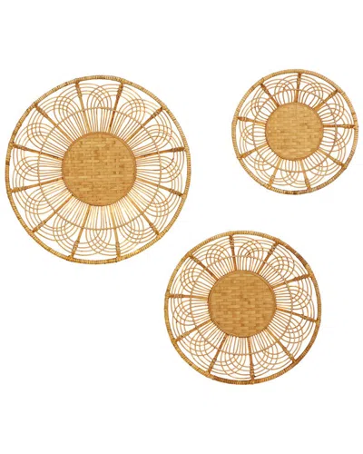 Peyton Lane Set Of 3 Boho Style Wall Decor In Gold