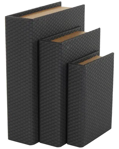Peyton Lane Set Of 3 Book Shaped Decorative Box In Black