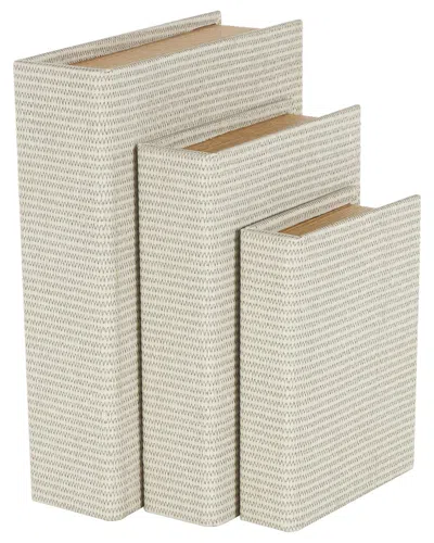 Peyton Lane Set Of 3 Book Shaped Decorative Box In Brown