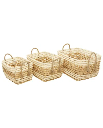 Peyton Lane Set Of 3 Brown Sea Grass Storage Baskets