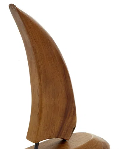 Peyton Lane Set Of 3 Brown Teak Wood Sail Boat Sculpture