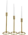 Peyton Lane Set Of 3 Candle Holders In Gold