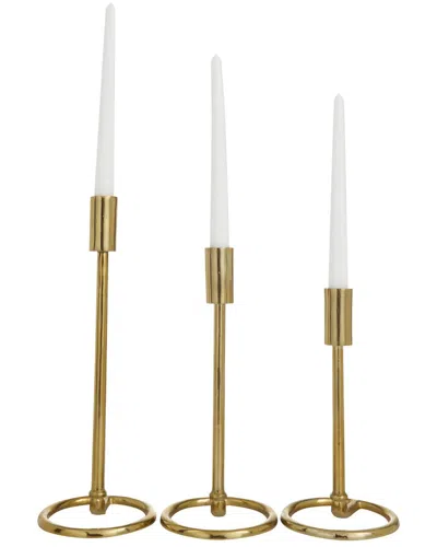 Peyton Lane Set Of 3 Candle Holders In Gold