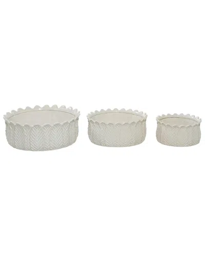 Peyton Lane Set Of 3 Ceramic Indoor/outdoor Planters