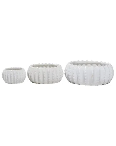 Peyton Lane Set Of 3 Ceramic Indoor/outdoor Planters