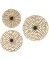 Peyton Lane Set Of 3 Coastal Woven Basket Water Hyacinth Wall Decor In Brown