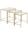 Peyton Lane Set Of 3 Contemporary Rectangle Accent Tables In Gold