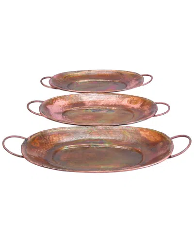 Peyton Lane Set Of 3 Copper Trays