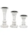 Peyton Lane Set Of 3 Country Cottage Solid White Wood Candle Holder In White
