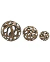 Peyton Lane Set Of 3 Decorative Aluminum Balls