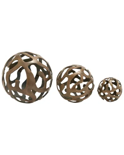 Peyton Lane Set Of 3 Decorative Aluminum Balls