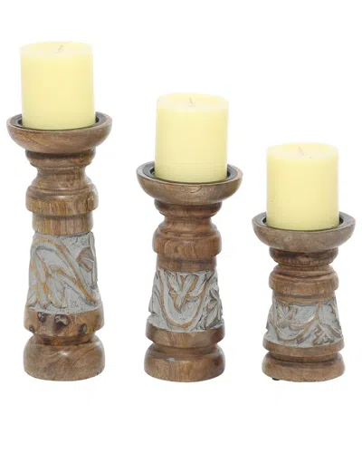Peyton Lane Set Of 3 Decorative Candle Holders In Multi