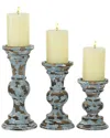 Peyton Lane Set Of 3 Decorative Wood Candle Holders