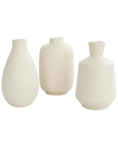 Peyton Lane Set Of 3 Flower Vases In White