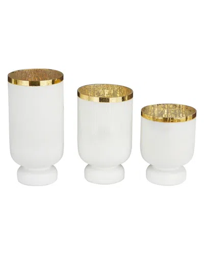 Peyton Lane Set Of 3 Glass Glam Candle Holder
