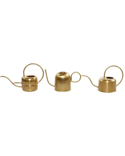 Peyton Lane Set Of 3 Gold Metal Glam Planters