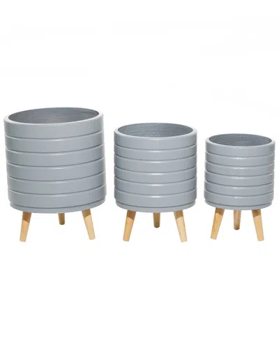 Peyton Lane Set Of 3 Grey Contemporary Planters