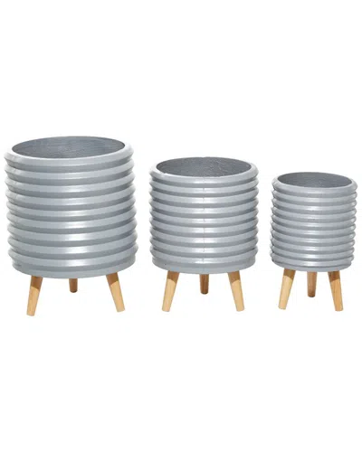Peyton Lane Set Of 3 Grey Mgo Contemporary Planter