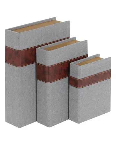 Peyton Lane Set Of 3 Grey Wood Boxes In Gray