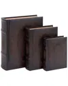Peyton Lane Set Of 3 Leather Book Boxes
