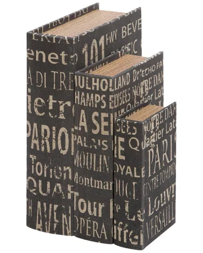 Peyton Lane Set Of 3 Leather Book Boxes