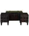 Peyton Lane Set Of 3 Leather Trunks