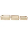 Peyton Lane Set Of 3 Light Brown Wood Storage Basket With Rope Handles In Brown