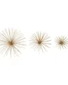 Peyton Lane Set Of 3 Metal Gold Wall Stars