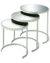 Peyton Lane Set Of 3 Metal Mirror Nest Tables