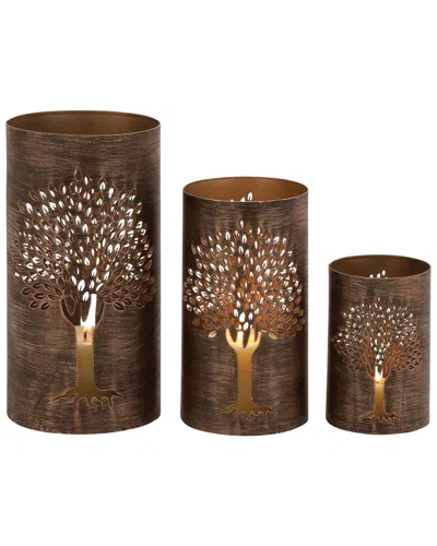 Peyton Lane Set Of 3 Metal Tree Hurricanes