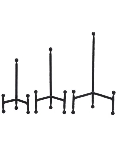 Peyton Lane Set Of 3 Modern Solid Metal Easel With Ball Details In Black