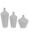 Peyton Lane Set Of 3 Modern Solid Porcelain Vase