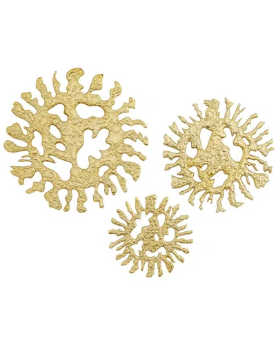 Peyton Lane Set Of 3 Modern Wall Decor In Gold