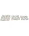 Peyton Lane Set Of 3 Mother Of Pearl Tray With Checkerboard Pattern In White