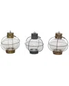 Peyton Lane Set Of 3 Multi Colored Rustic Lanterns In Multi