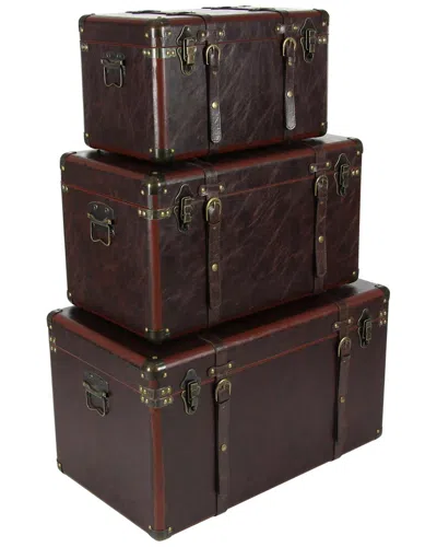 Peyton Lane Set Of 3 Nesting Upholstered Trunks