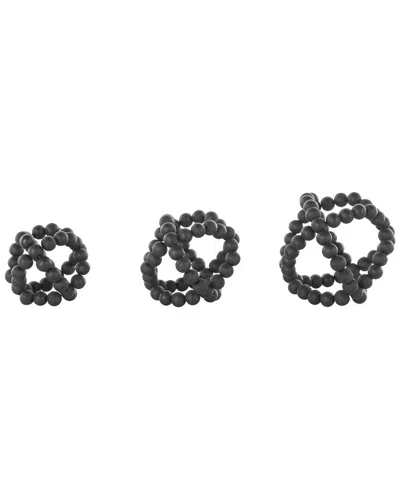 Peyton Lane Set Of 3 Orbs & Vase Fillers In Black