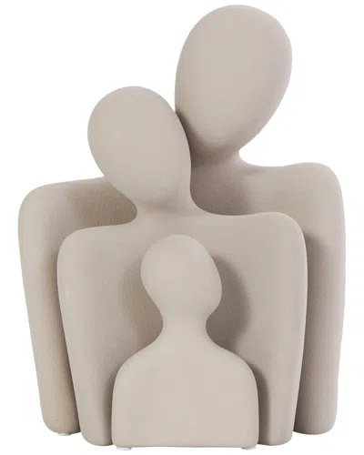 Peyton Lane Set Of 3 People Cream Ceramic Nesting Family Sculpture In White