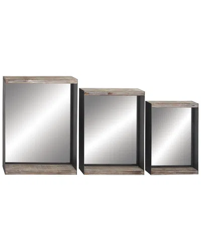 Peyton Lane Set Of 3 Rectangle Wall Mirrors In Silver